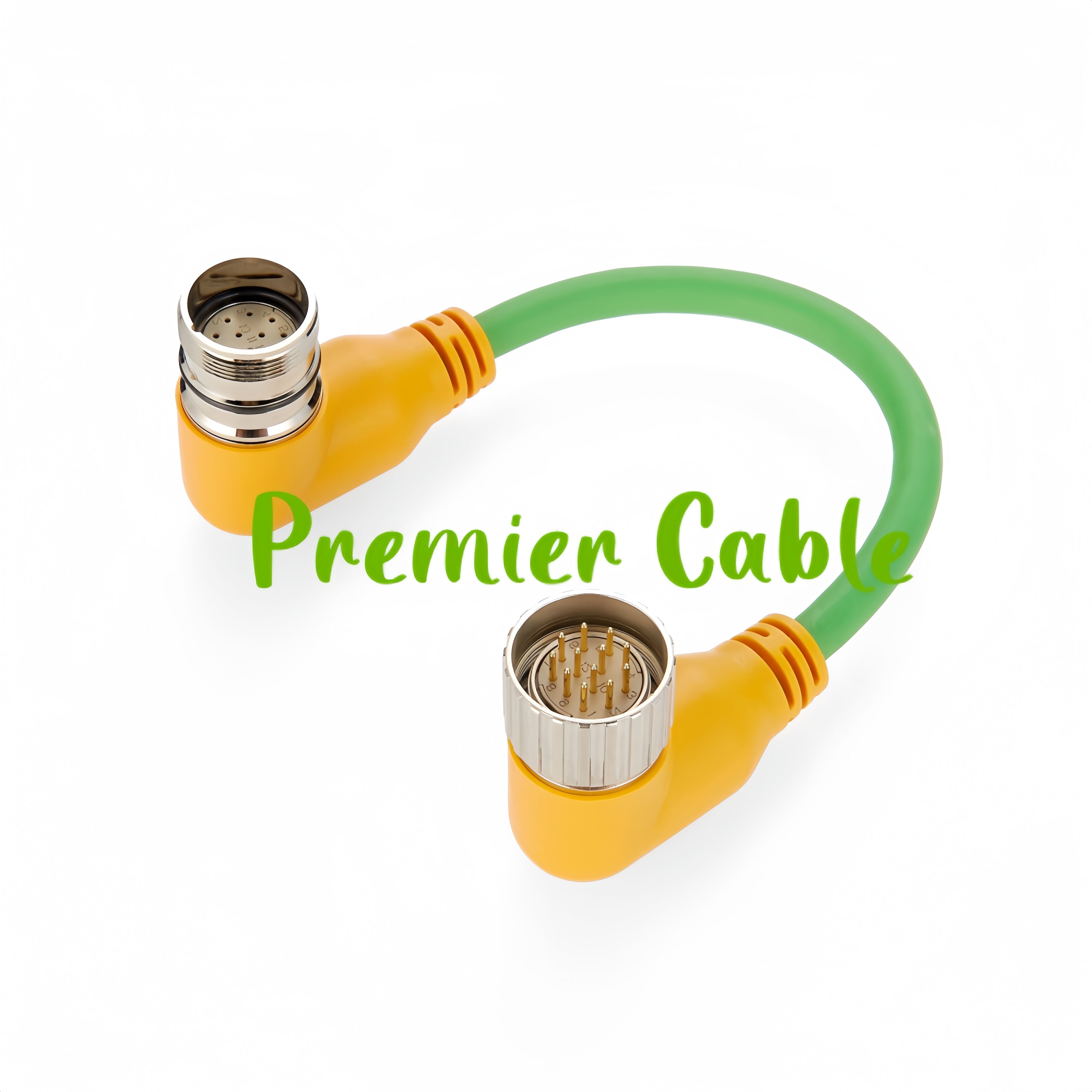 Industrial Circular Connector M23 12 Pin 90° Male to Female Extension Cable Right Angled