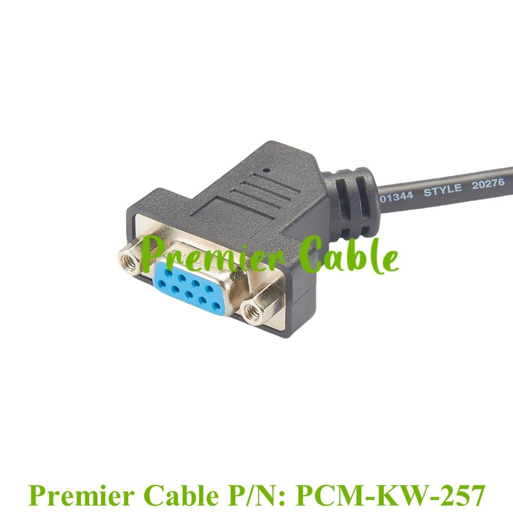 USB-A to DB9 Female PLC RS232 Programming Cable 45 Degree Angled