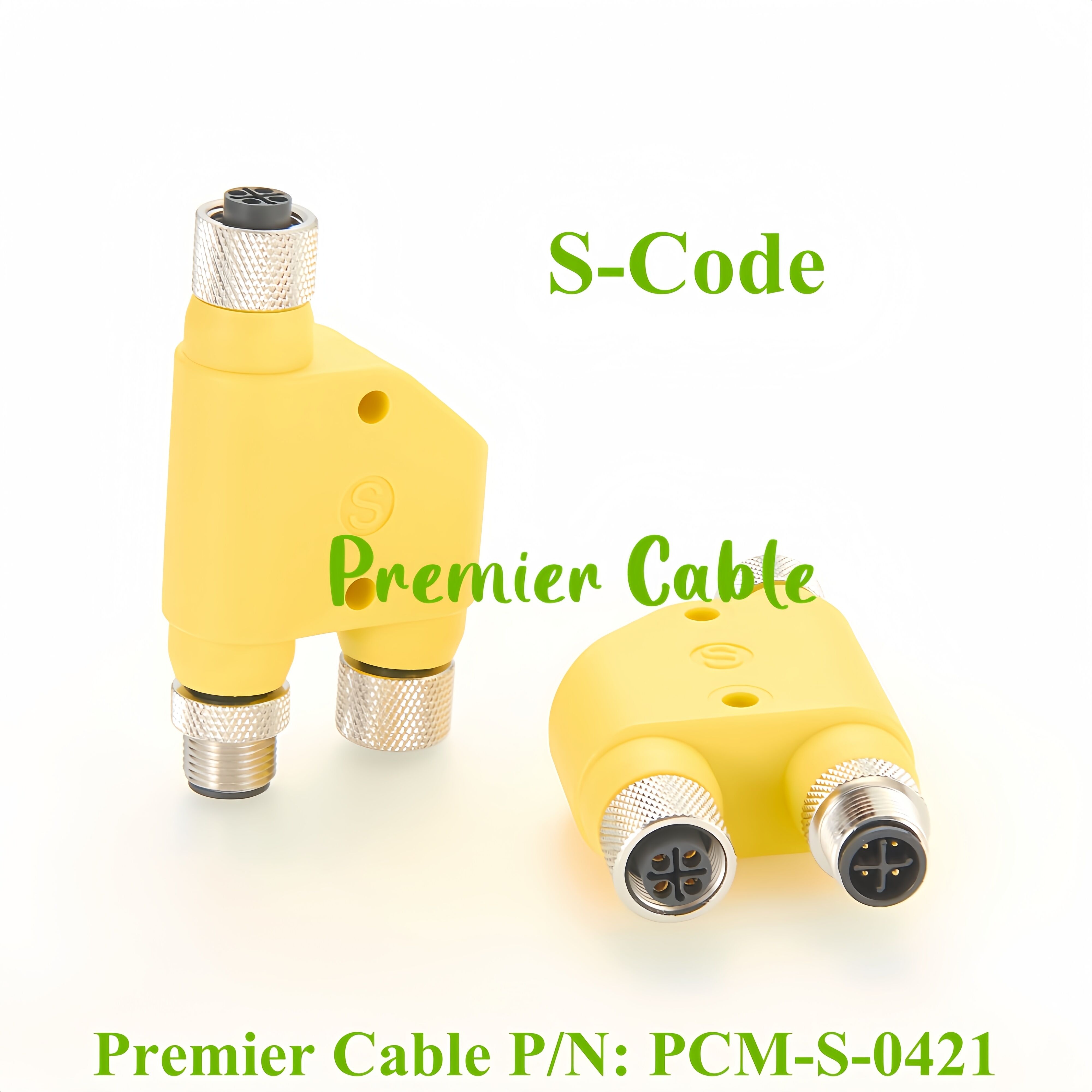 H-Coupler M12 S Code Power Male to Female Adapter Y Splitter S-Coding