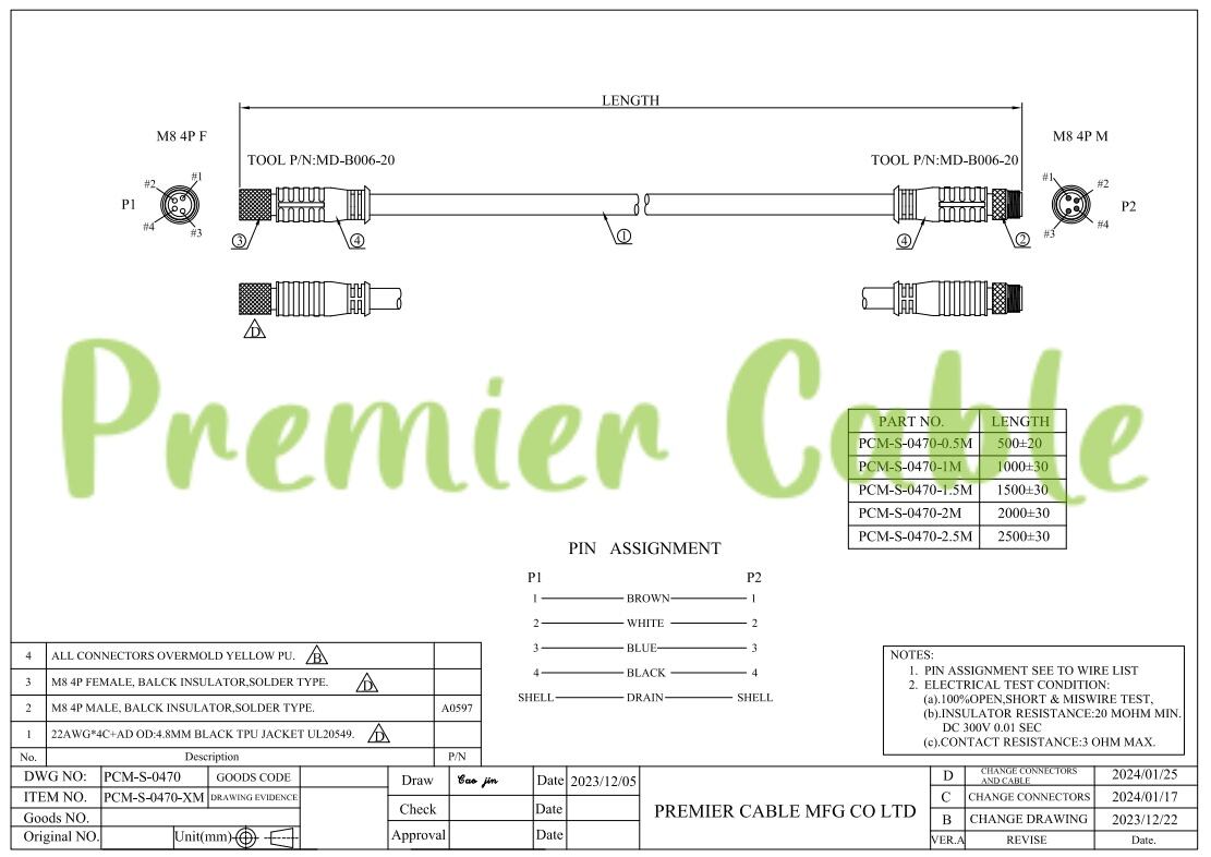 M8 Sensor Actuator Cordset Extension Cable supplier