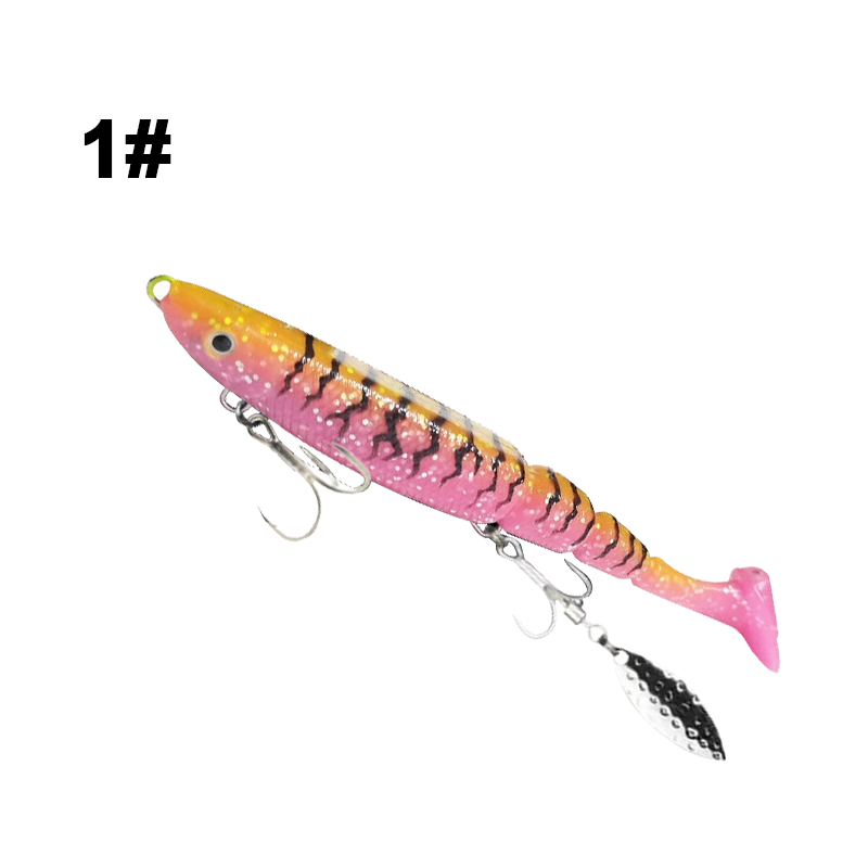 7018 135mm34.6g Multi Jointed Soft Fishing Lure Artificial 3D Eyes Lead Jig Head Soft Bait fishing lure