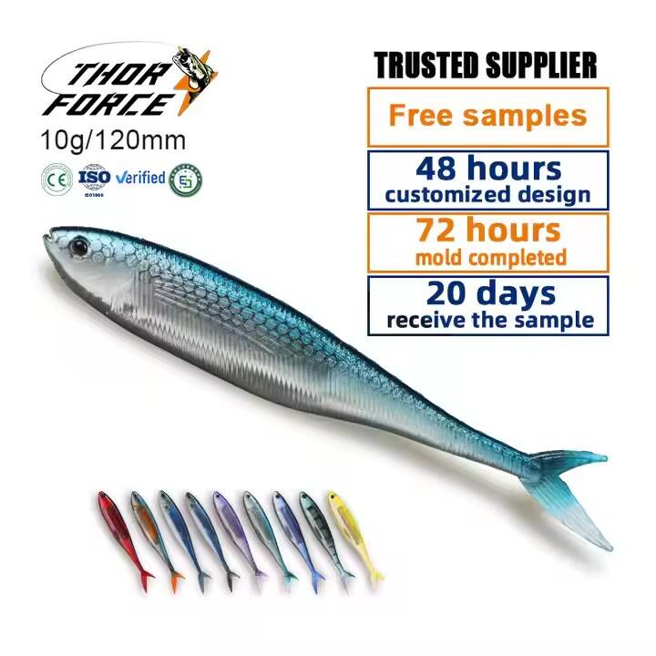 5044 120mm160mm190mm 10g21g34g built-in foil reflective effect swimming stroke fishing bait Fork tail fish tail soft lure