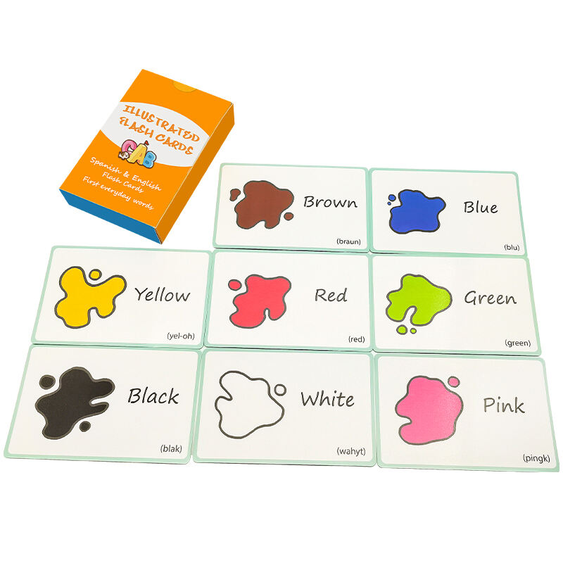 Spanish & English Kids Children Memory Learning Alphabet Card Custom Educational Flash Cards Printing Services