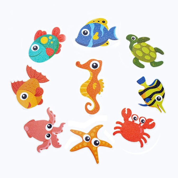 Waterproof PEVA Kids Safety Anti-slip Tape Lovely Sea Creature Anti Slip Sticker For Bathroom