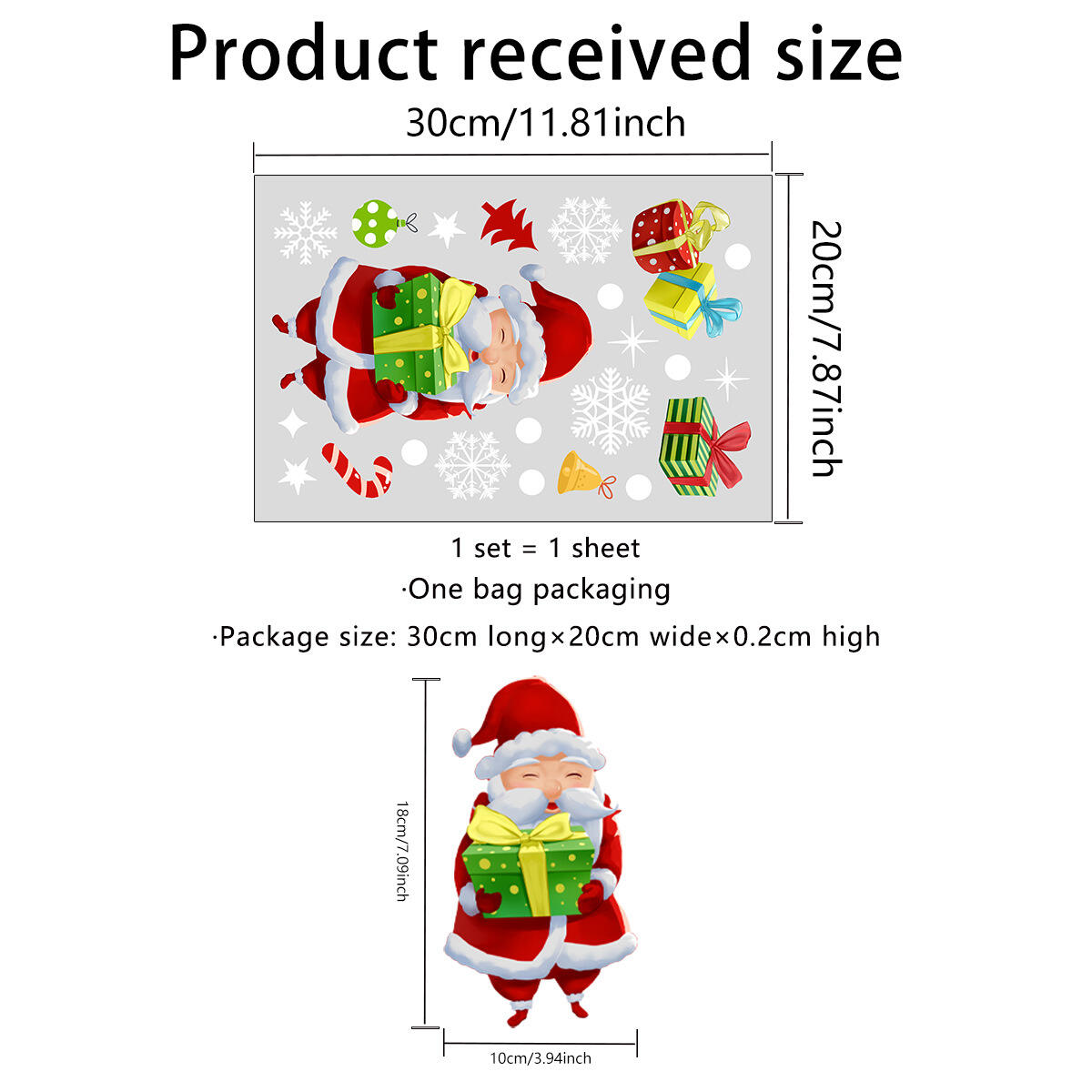 Cartoon Santa Claus snowman snow static wall stickers Christmas festive vitrine decoration wall stickers