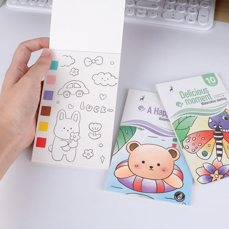 Watercolor painting children gouache doodle drawing book drawing book watercolor coloring book with pigment drawing coloring book drawing paper