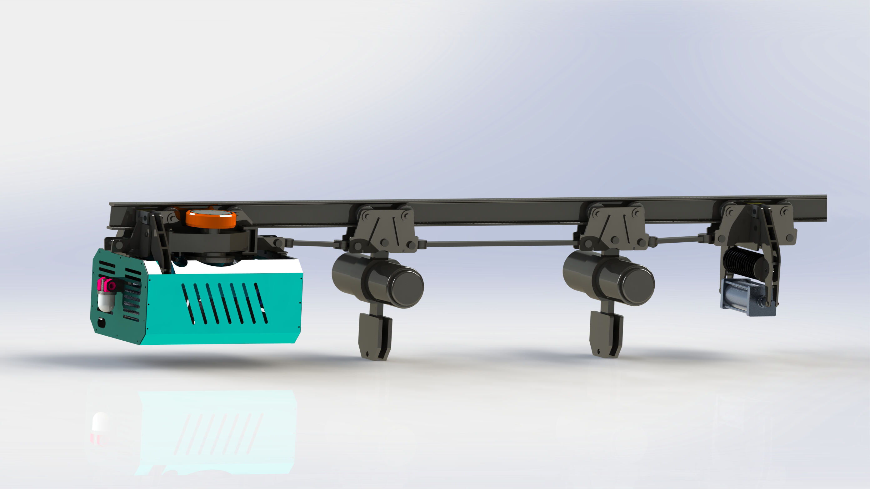 Pneumatic monorail hoist