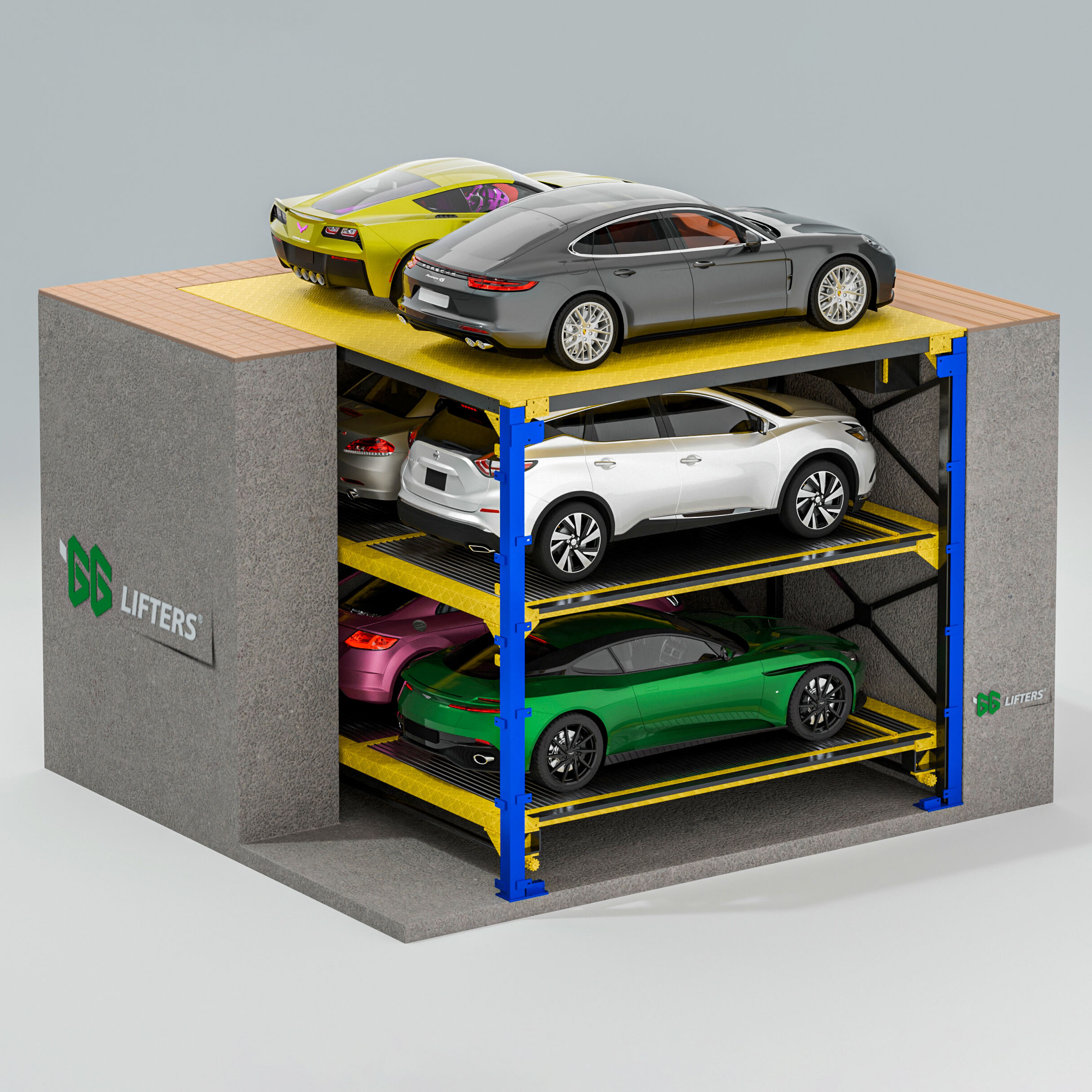 Underground Hydraulic Double Wide Parking Lift