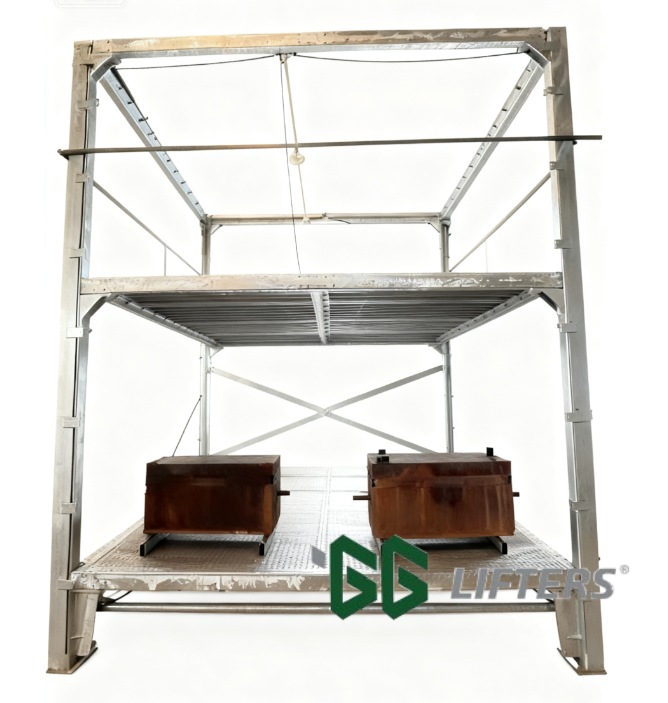 underground double wide parking lift hydraulic driven-3