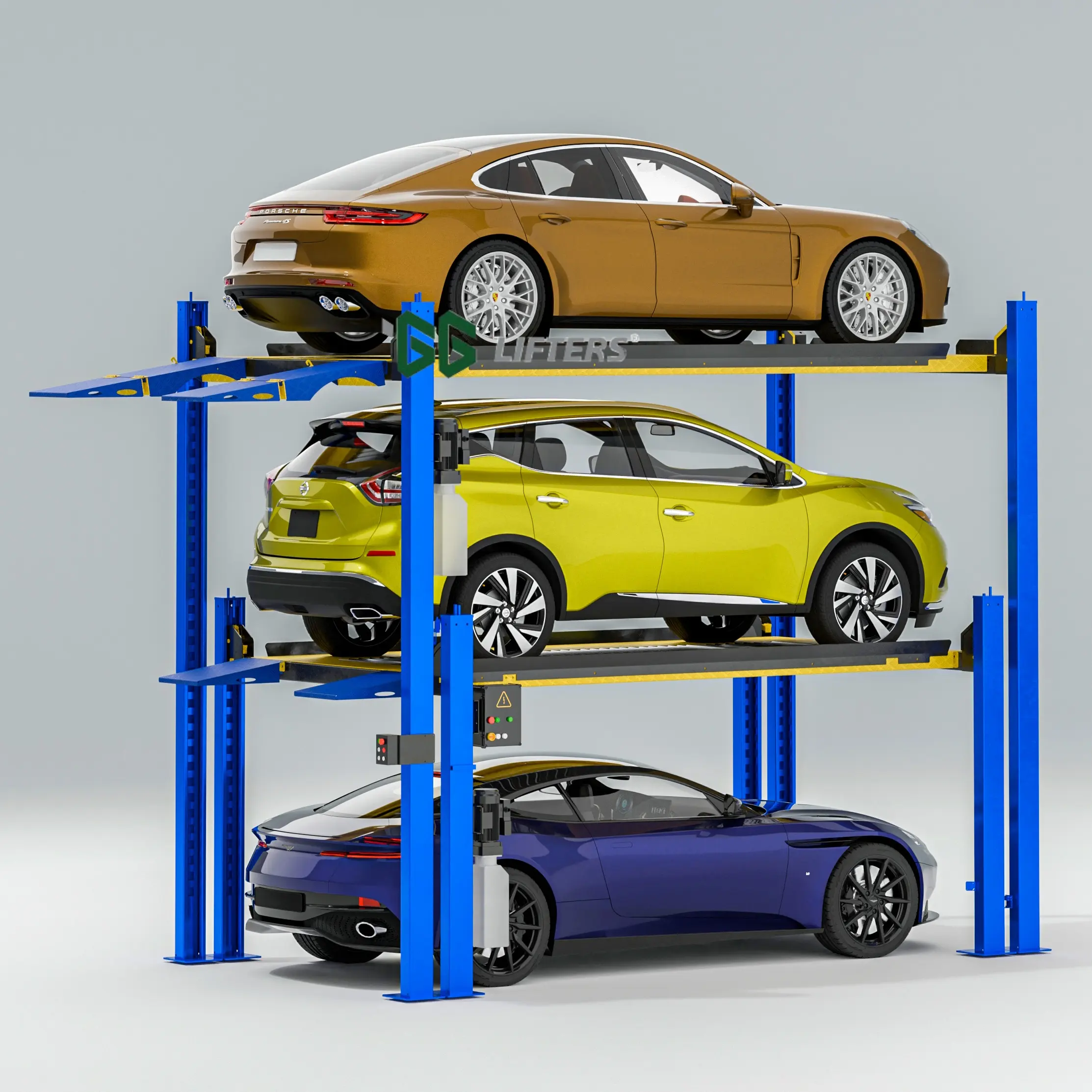 Space-Saving and Ergonomic Design of GG Lifters' Car Stacker