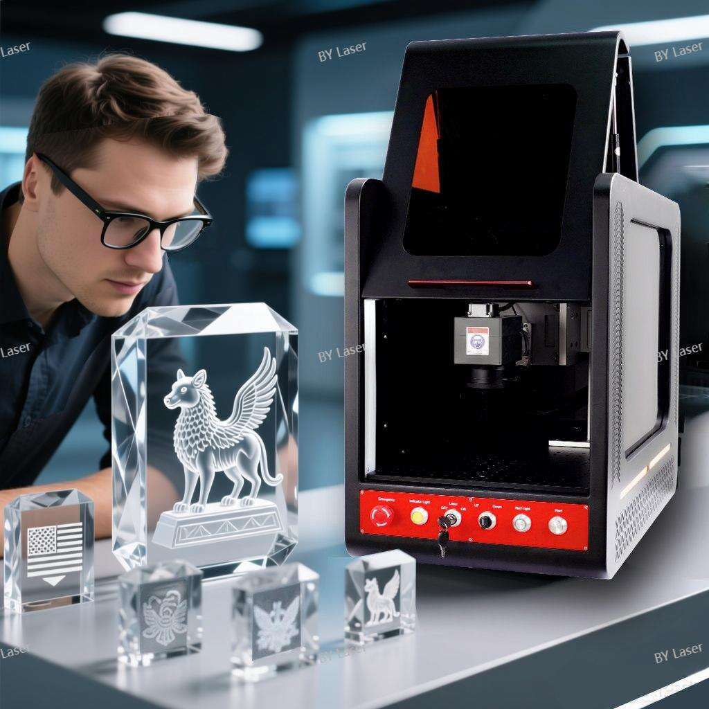 Bingyan 엔클로저 3D UV 레이저 크리스탈 유리 각인 기계