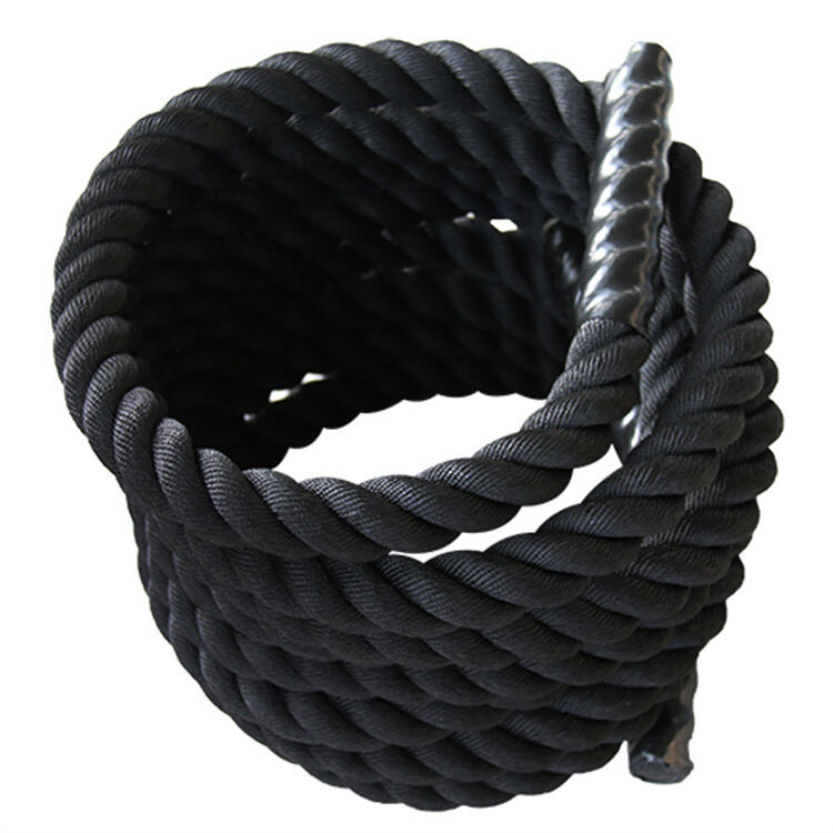 Black with Color Tracing Line Battle Rope Training Rope