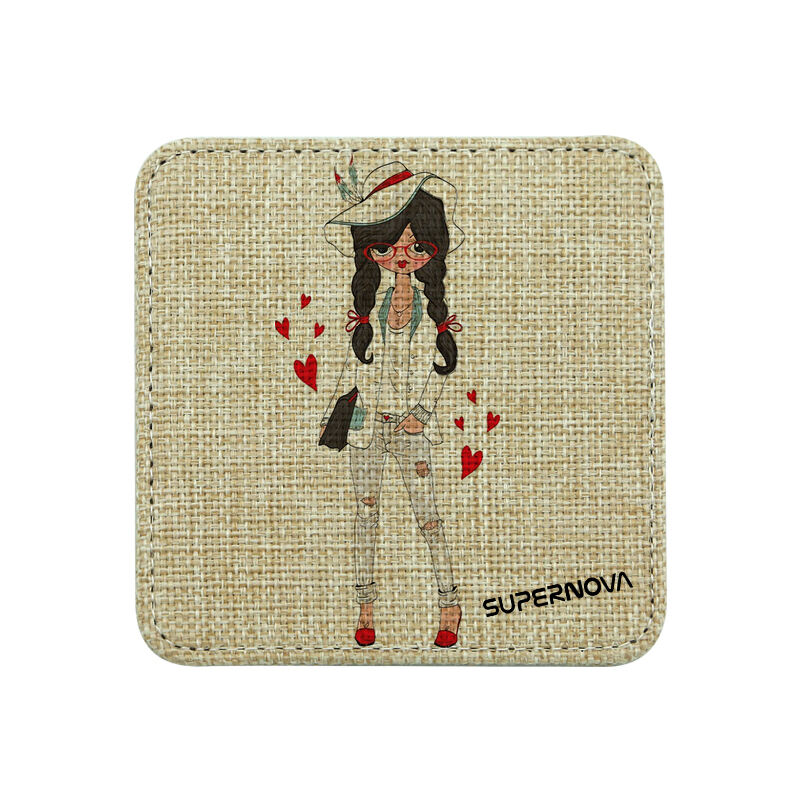 Sous-verre en jute par sublimation - Carré