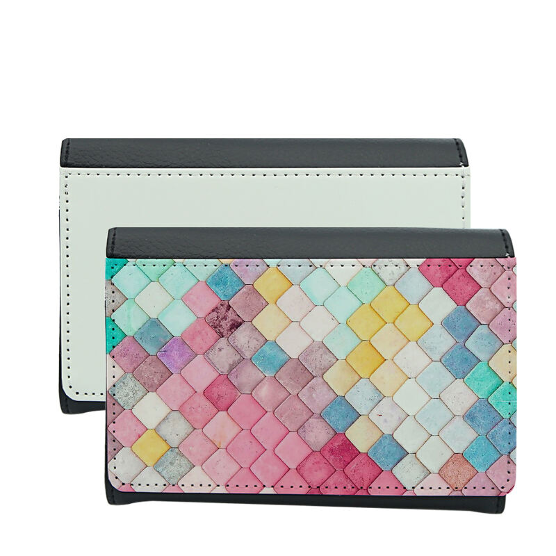 Porte-cartes bipli en simili cuir par sublimation - Court
