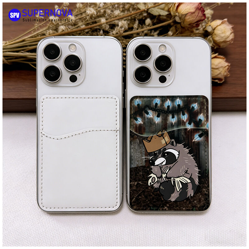 حامل بطاقات الهاتف المصنوع من الجلد الصناعي القابل للتصبير مع مغناطيس