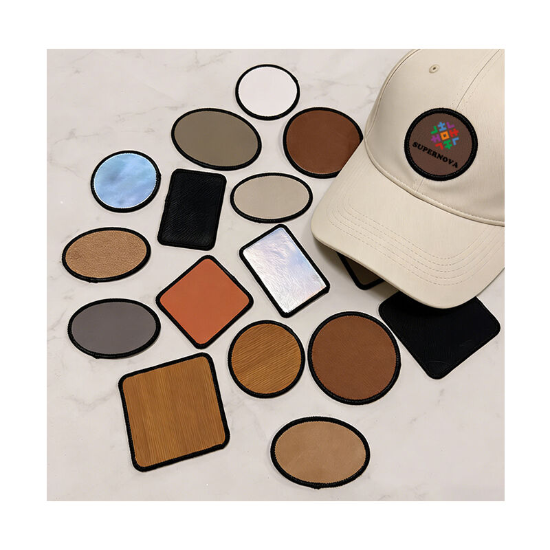 шестиугольный лазерно-обрабатываемый кожаный мерроу-патч размером 3 1/2