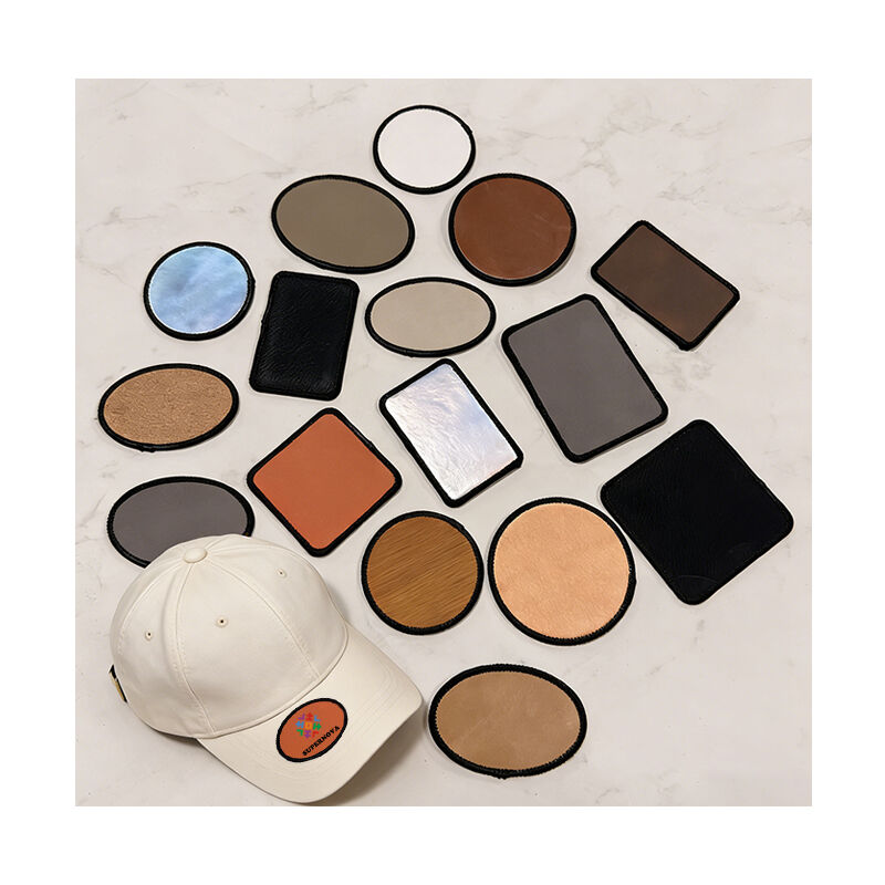 шестиугольный лазерно-обрабатываемый кожаный мерроу-патч размером 3