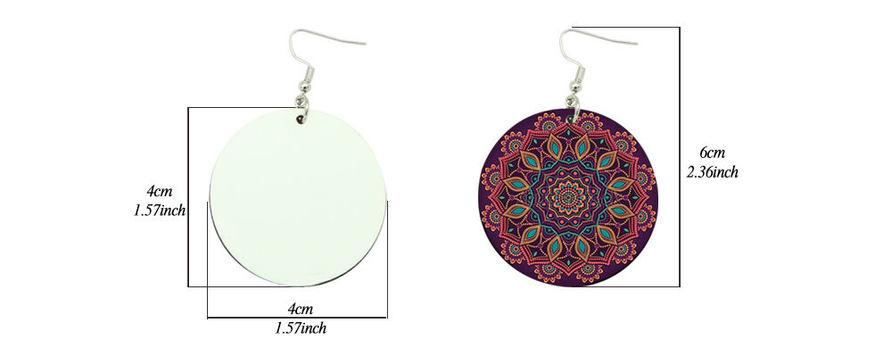 Puces d'oreilles en simili cuir PU par sublimation, forme ronde (paire)