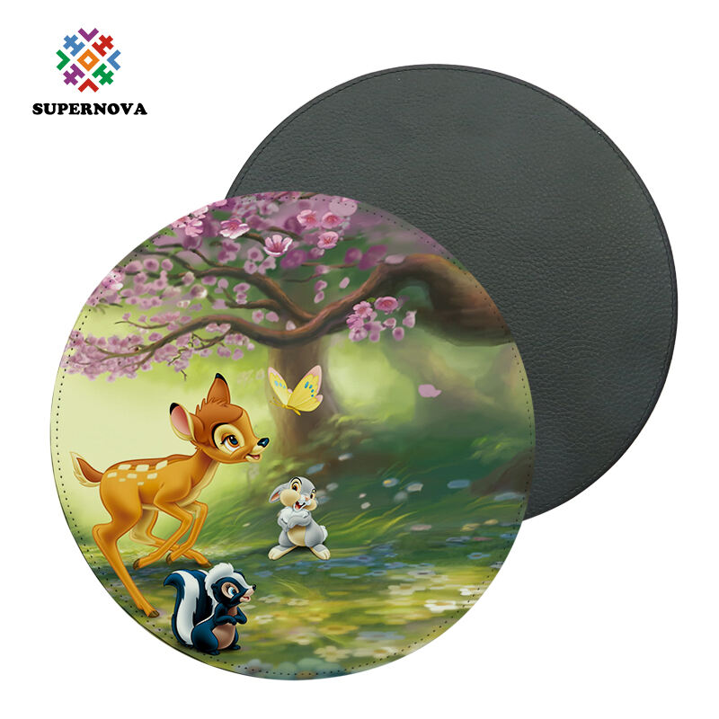 Sublimation Pu Leather Mouse Pad - Round
