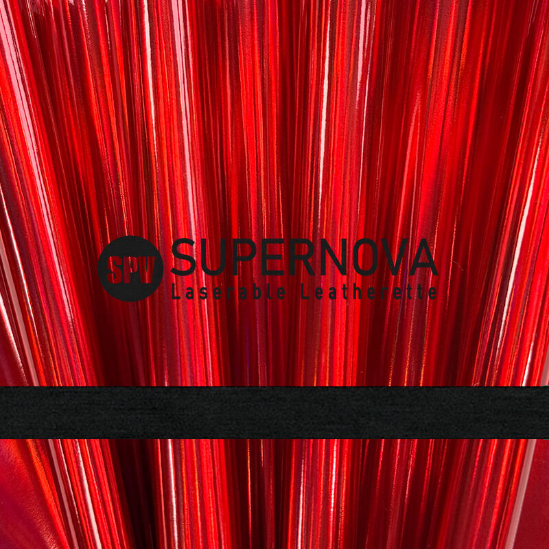  Bright Red/Black Holographic Laserable Leatherette Sheet 
