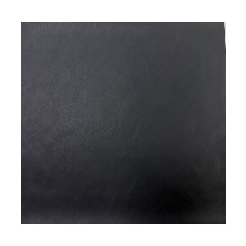 Black/Black PU Cowhide Grain Laserable Leatherette Sheet