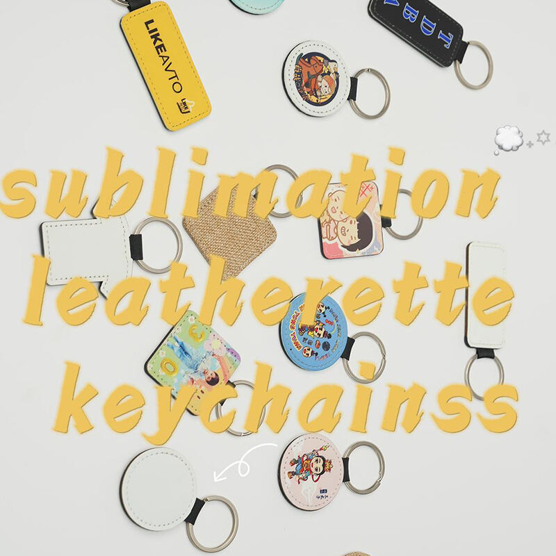 Sublimation leatherette keychains