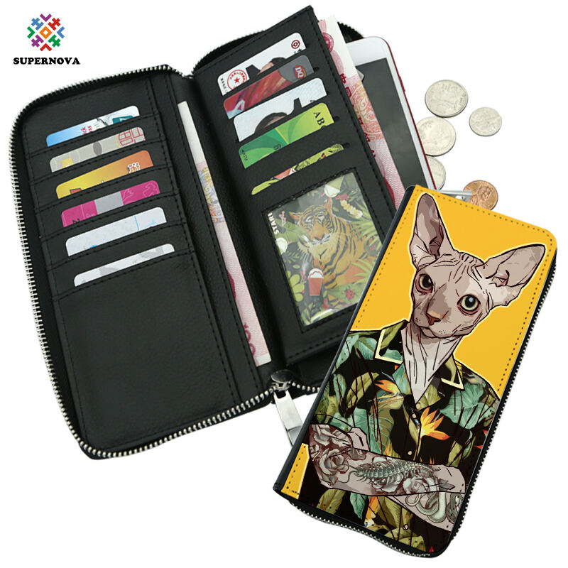 Porte-monnaies zippés en simili cuir par sublimation - Grand