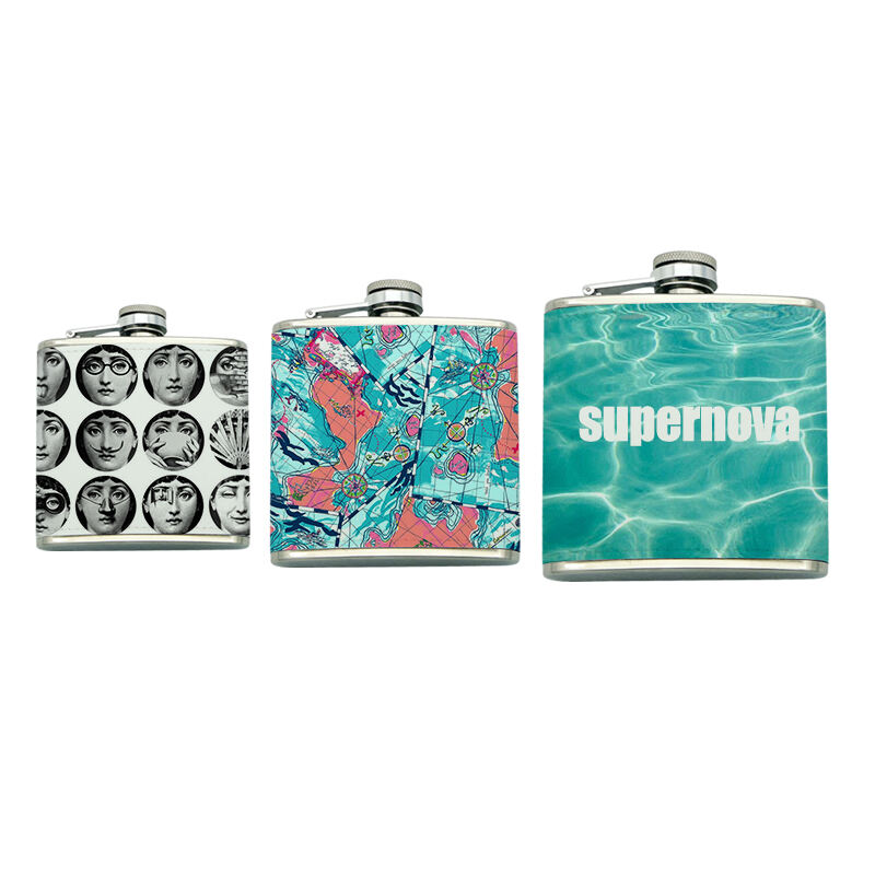 7 oz. Sublimation Leatherette Stainless Steel Flask