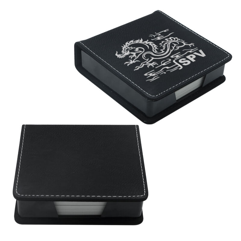 Laserable Leatherette Square Notepad Holder