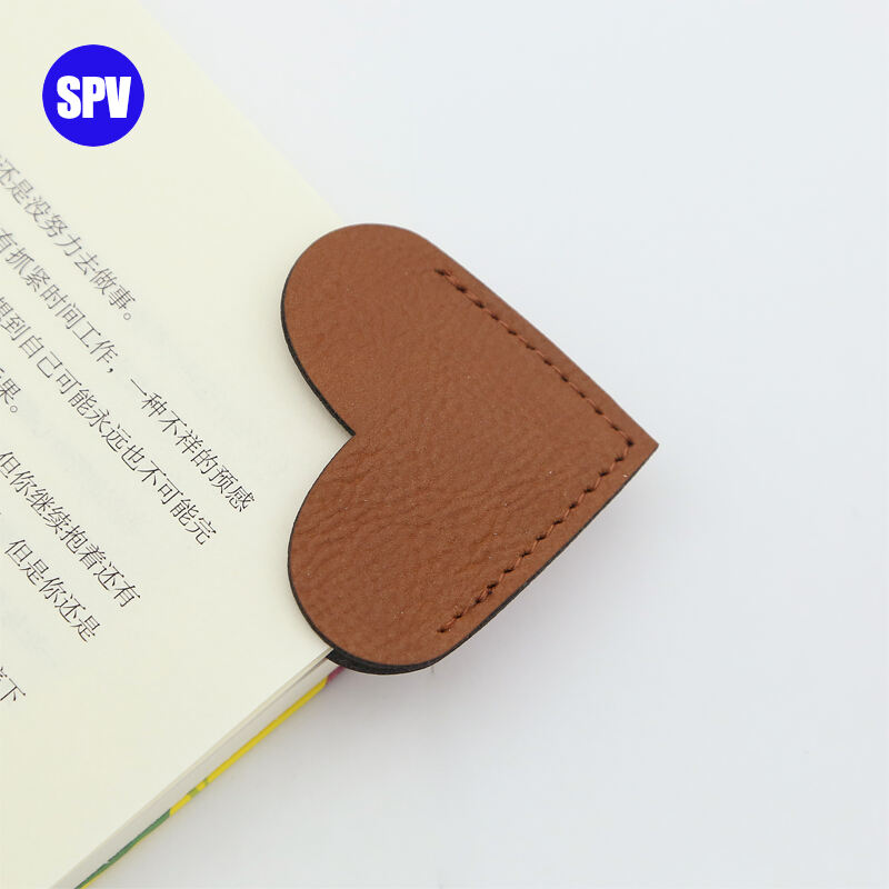 Laserable Leatherette Heart Shape Bookmark