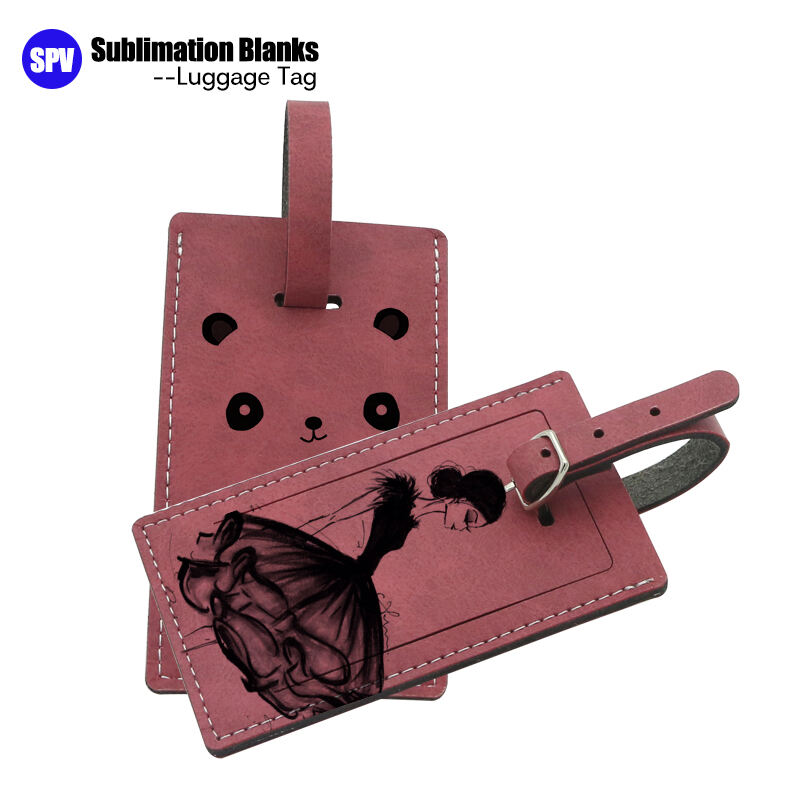 Sublimation Colorful Double Side PU Leather Luggage Tag - Rectangle
