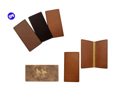 Wypróbuj naszą oprawę z nadrukowalnej skórzanej folii do czeków osobistych i firmowych