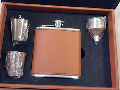 Laserable Leatherette Flask Sets