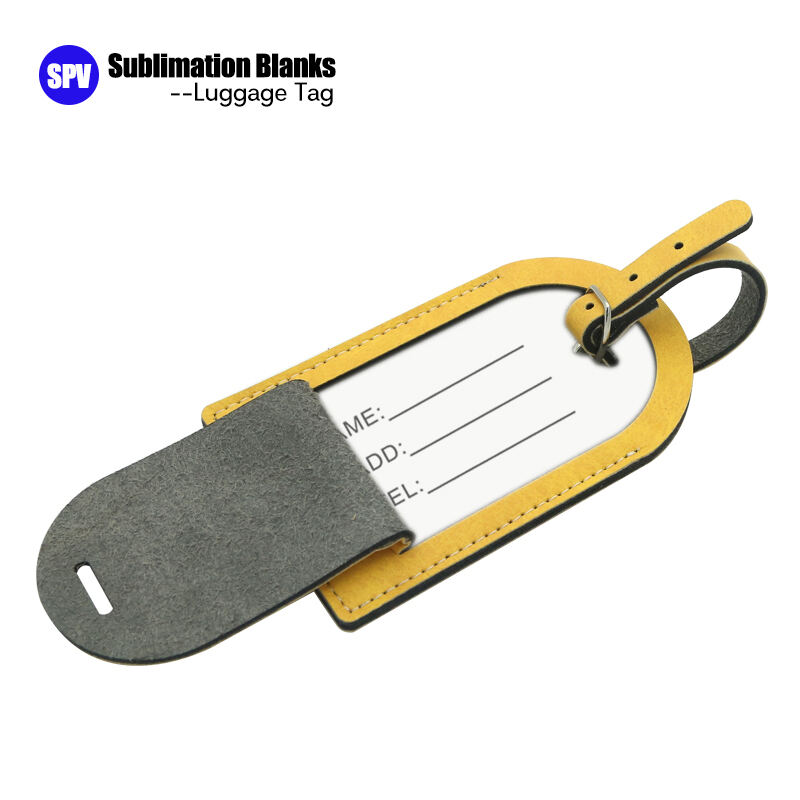 Sublimation Colorful Double Side PU Leather Luggage Tag - Arcuation