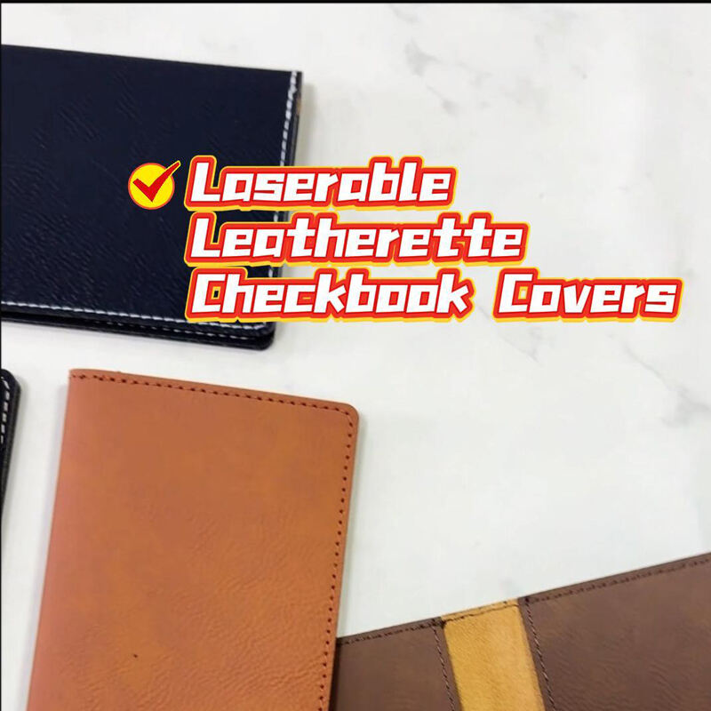 Couvertures de chéquier en simili-cuir gravable au laser