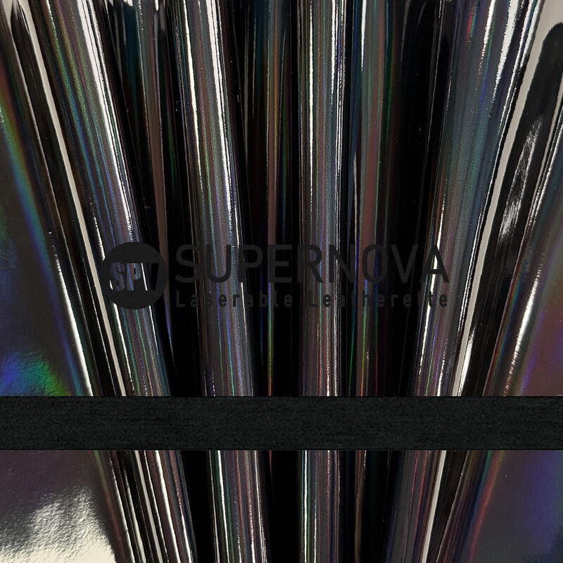 Black/Black Holographic Laserable Leatherette Sheet 