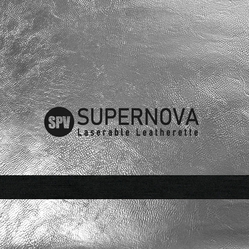 Silver/Black Metallic Laserable Leatherette Sheet 