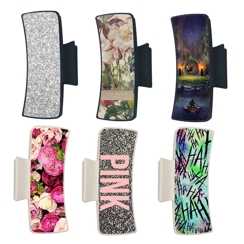 Pince à cheveux en simili cuir par sublimation