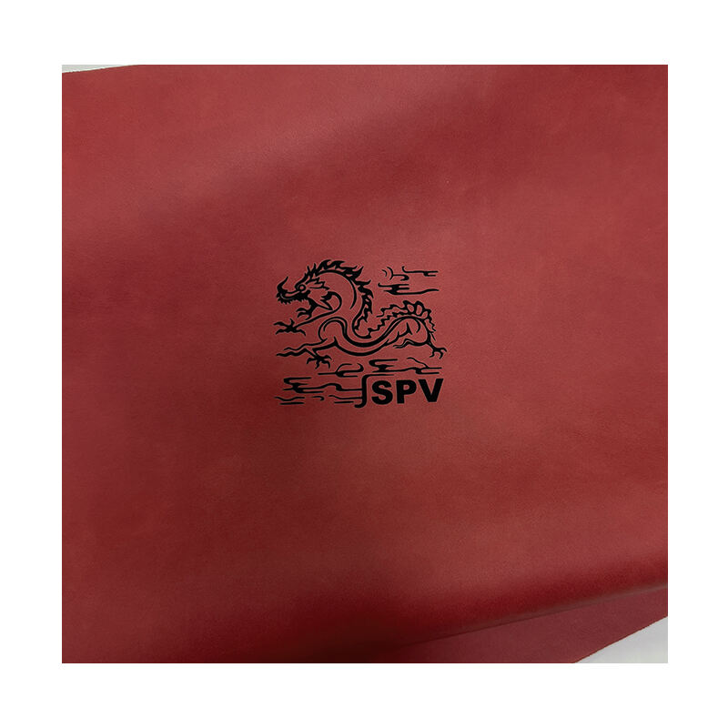 Red/Black PU Cowhide Grain Laserable Leatherette Sheet