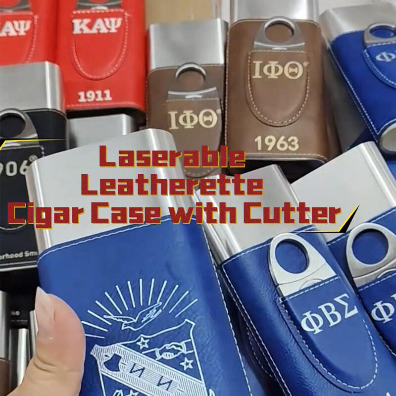 Etui à Cigares en Simili-Cuir Laserable avec Coupe-Cigare