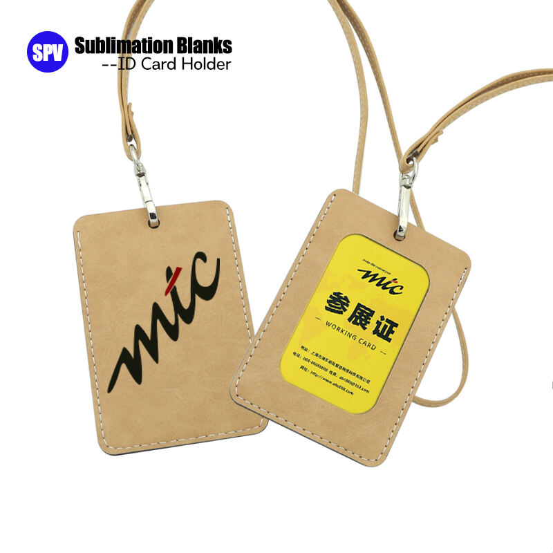 Porte-badge d'identité en simili cuir par sublimation - Droit