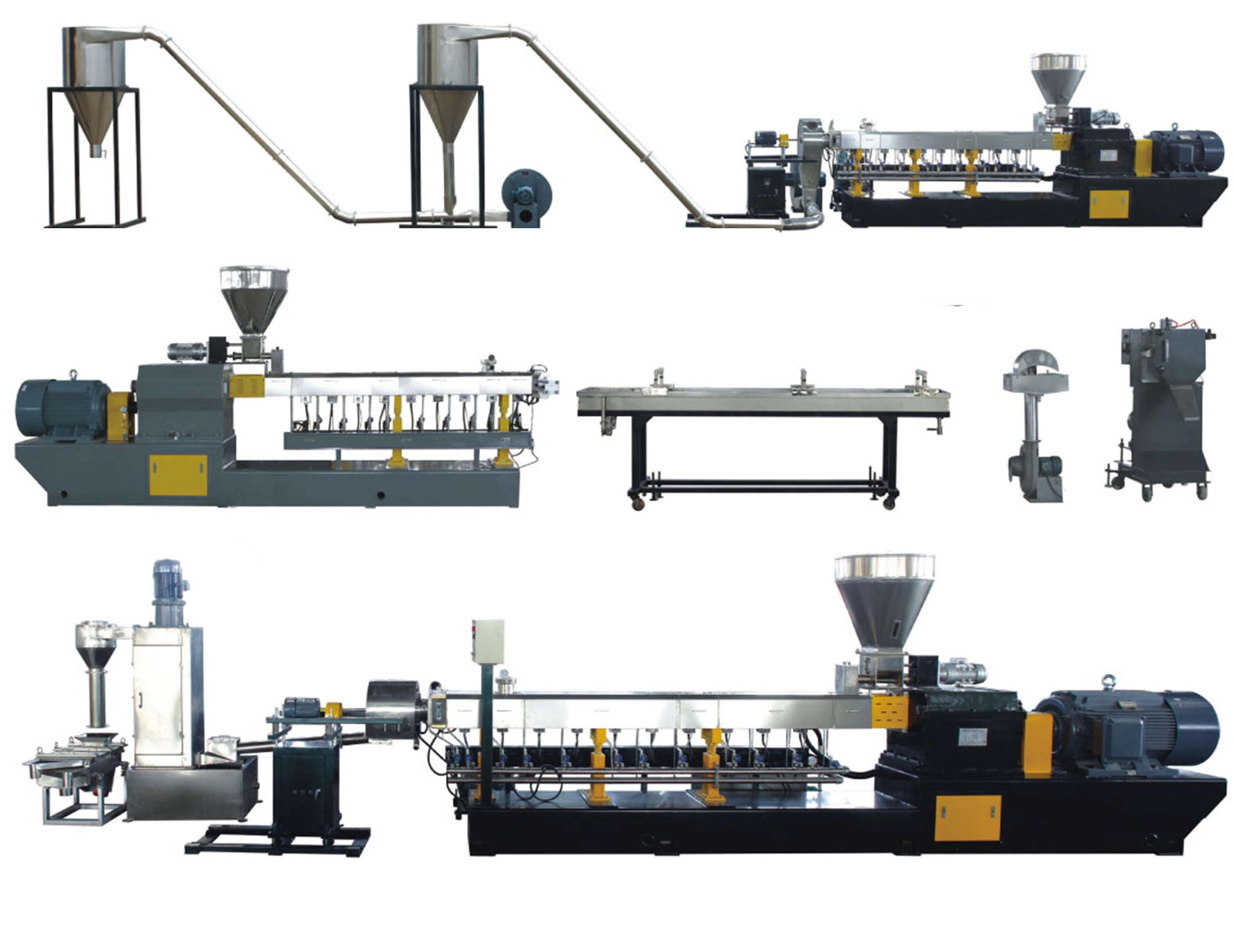 ट्विन स्क्रू PP, PE, PC, PS, ABS Pelletizing Prilling Granulating Machine