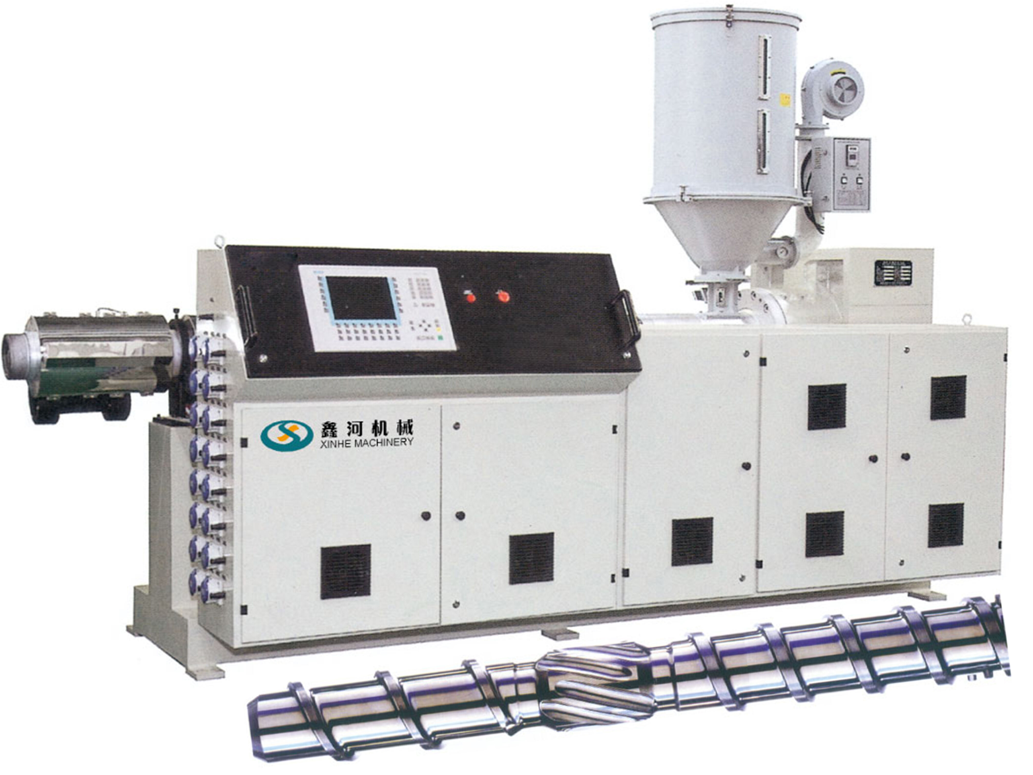 SJ Series Single Screw Plastic Extrusion For PP PE PC Pipe Production Line