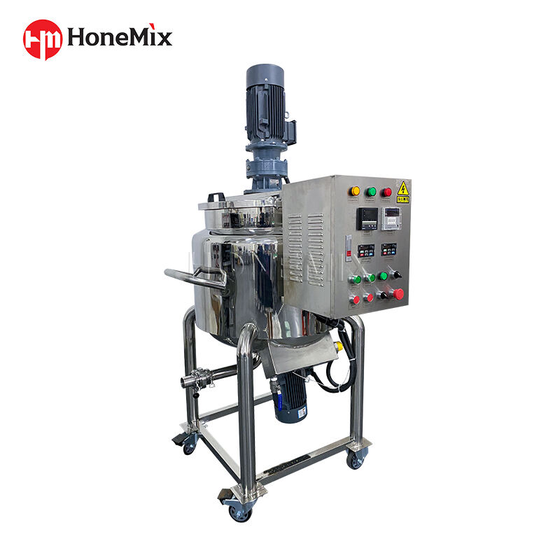 Mulai Bisnis Tangki Pencampur Emulsi Mixer Homogenizer Sabun Tangan Gel Pertunjukan 100KG Tipe Bergerak