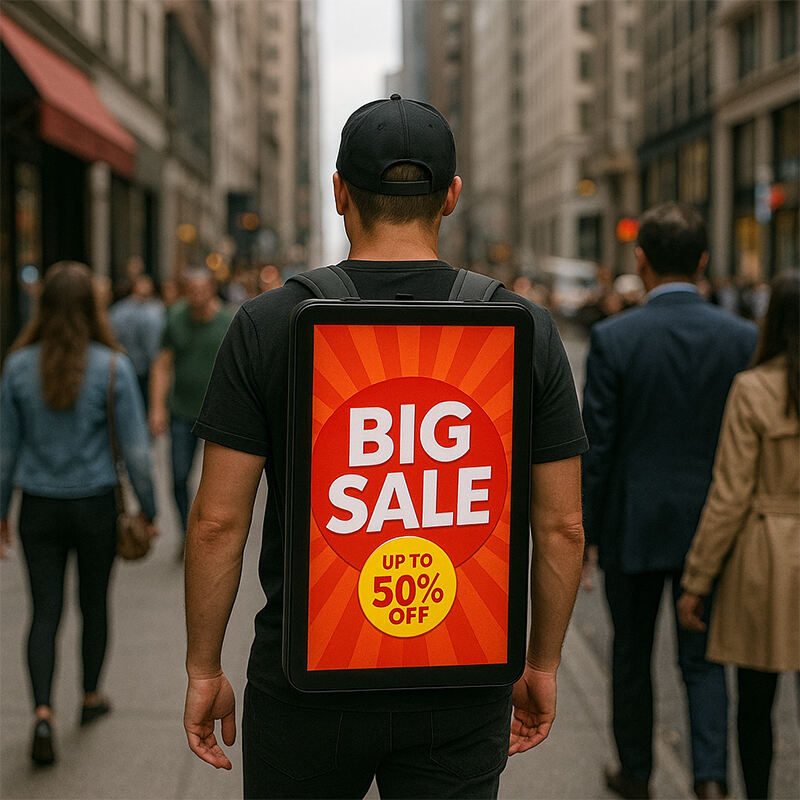 Verwandeln Sie Ihr Marketing mit unserem innovativen LCD-Rucksack-Werbeanzeigensystem!