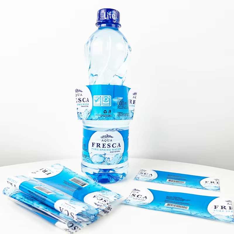 Plastic Bottle Water Labels Packaging Mineral Water Bottle Label Custom Logo Shrink Wrap for Bottles
