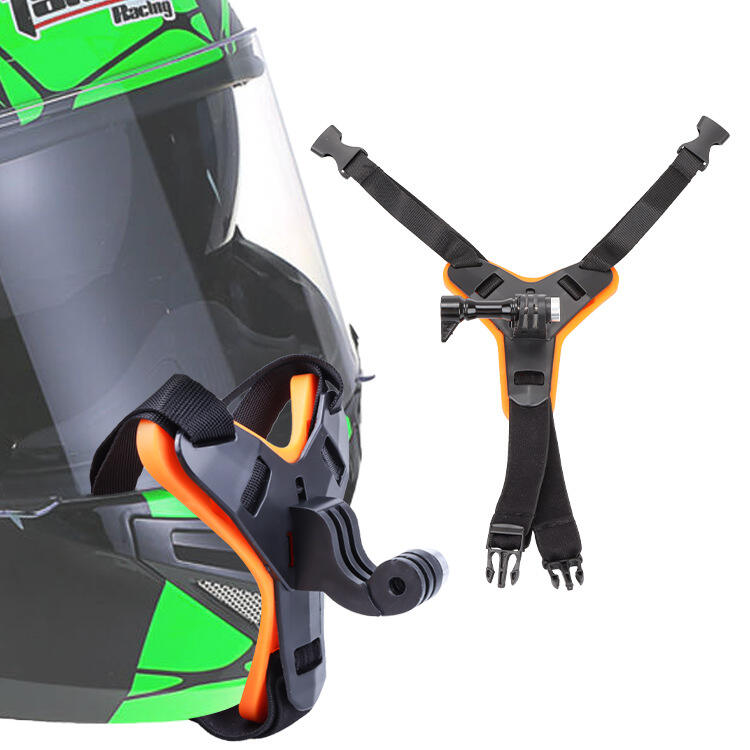 Capacete de câmera esportiva HSU Go pro D JI Ant 360 com cinta de queixo para capacete de moto off-road