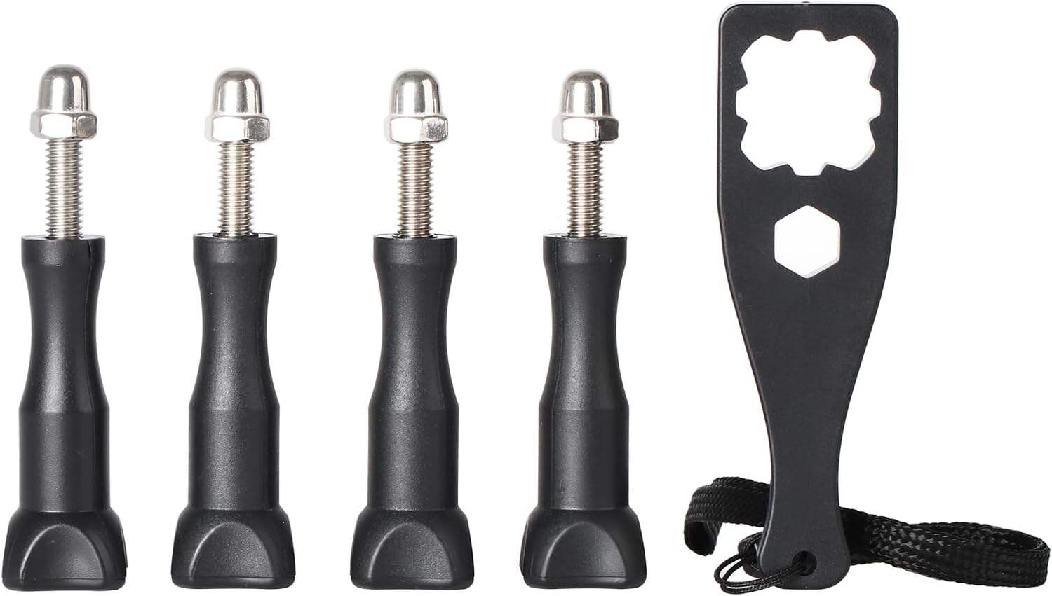 HSU New Thumbscrew Set (Extension) + Wrench for GoPro Hero 13, 12, 11, 10, 9, 8, 7, 6, 5, 4 GoPro Media Mod, DJI Osmo Action AKASO Campark 