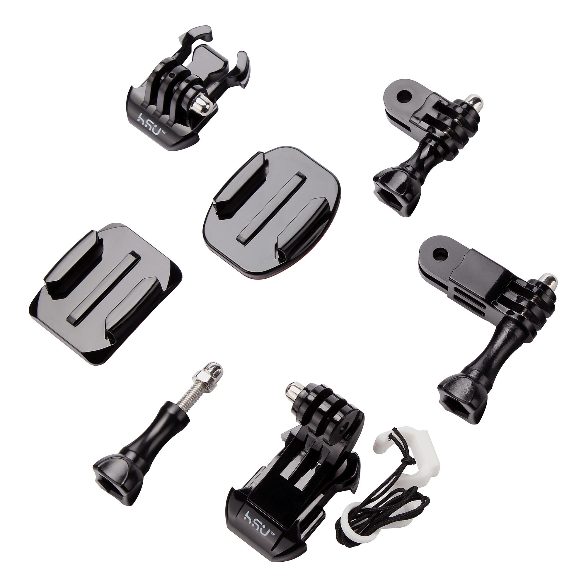 HSU 8 Pack Adhesive Mounts Helmet Sticky Mounts Flat Curved 3M Mount For Go Pro Hero12, 11, 10, 9, 8, 7 and Insta 360 ace pro