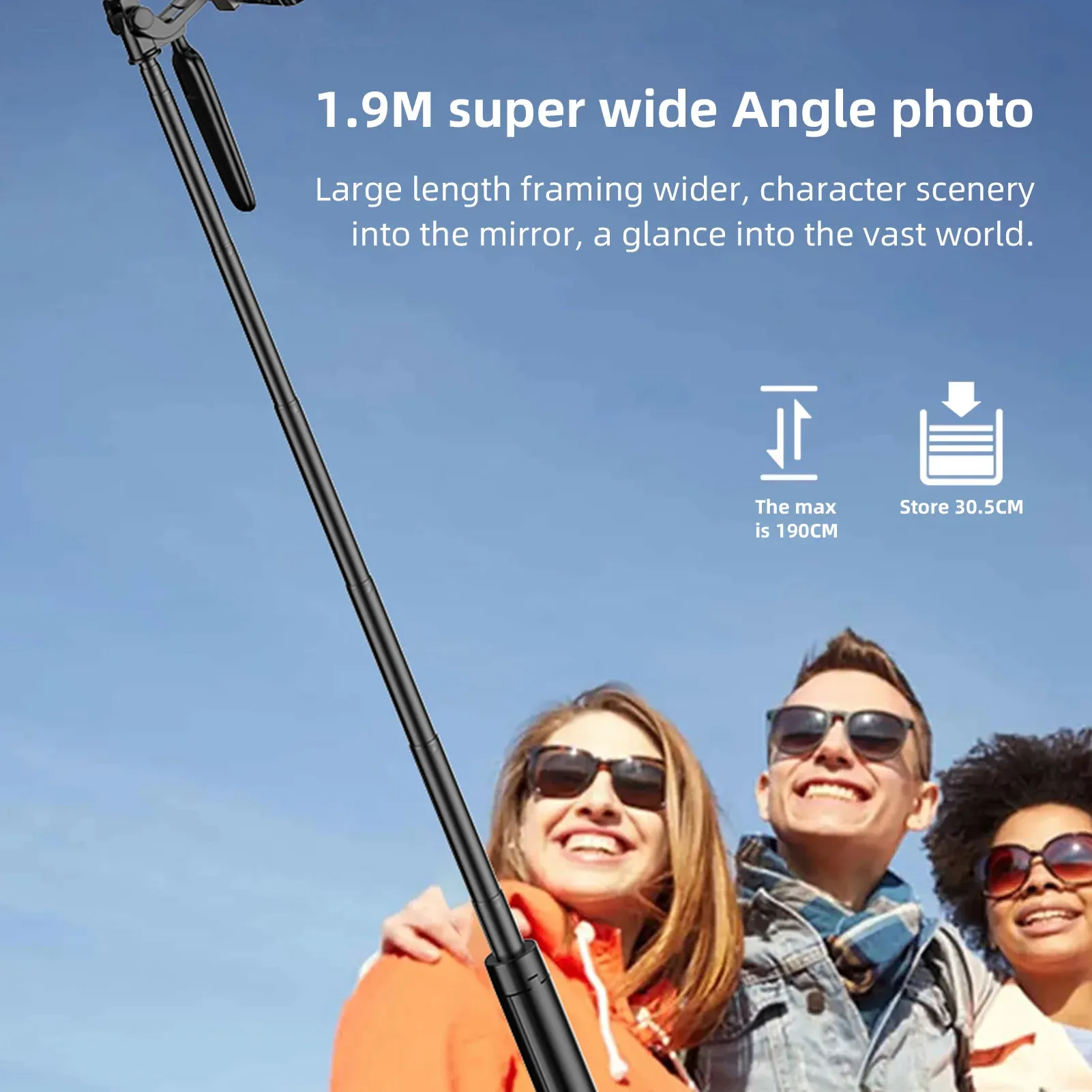 HSU atualizado selfie stick tripé tudo em 1 suporte de tripé extensível para celular com controle remoto integrado, tripé leve e portátil com rotação de 360° para telefone Android/vídeo de 4 a 7 polegadas